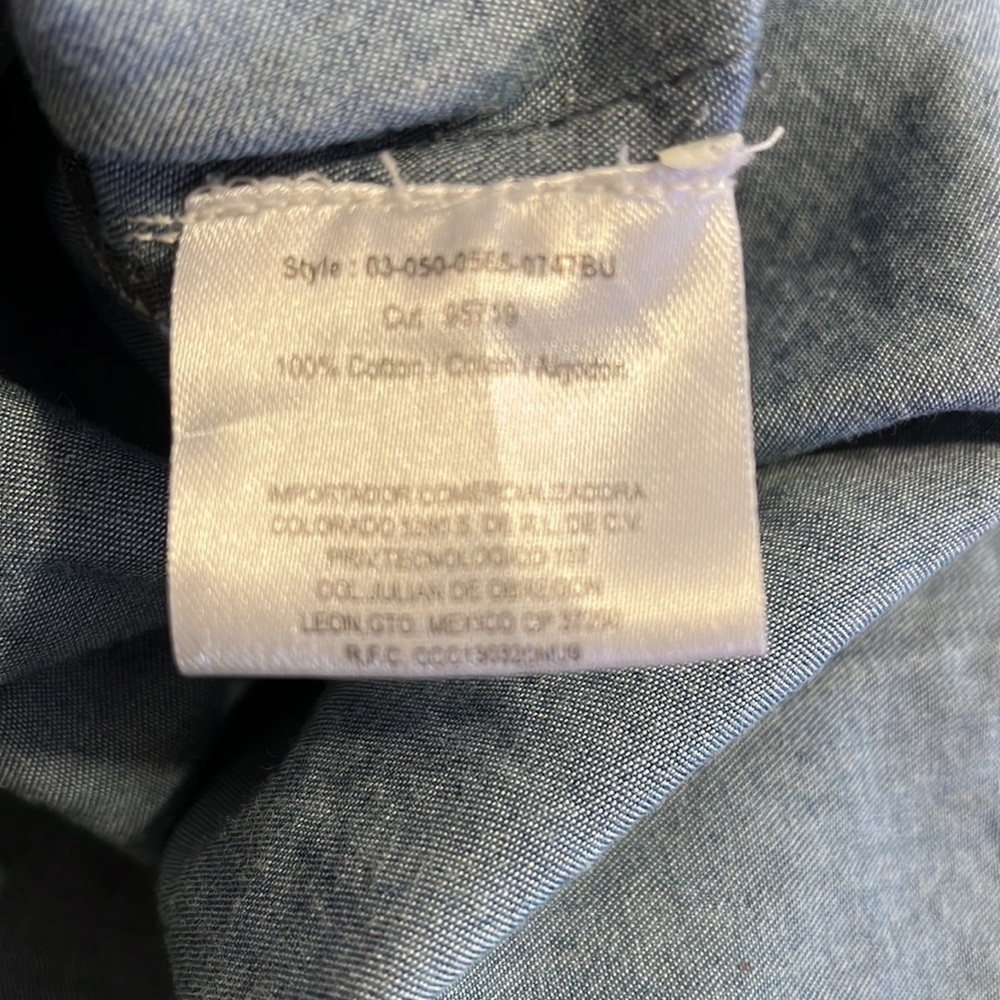 Roper Chambray Top Embroidered LS Tunic Western Small - Picture 6 of 6